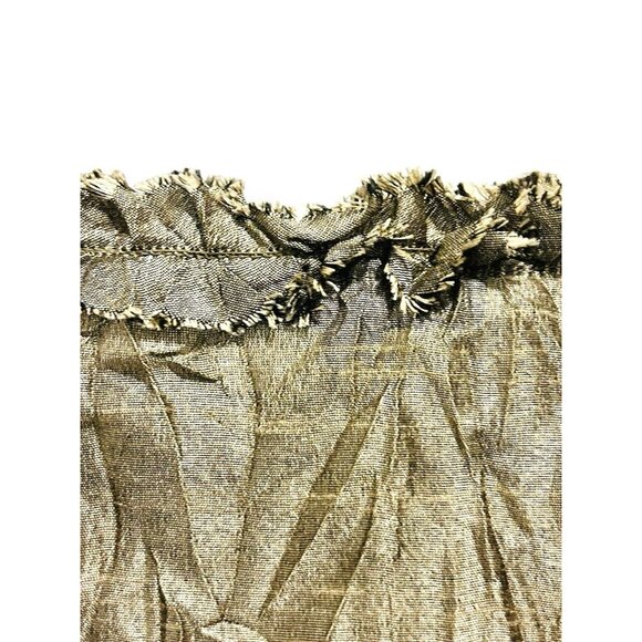 Chez Vous de France Y2K Bronze Sleeveless Ruffle Trim Boho Top Size Large - Picture 7 of 13